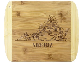 Virginia Landmark and State Destination Cheese Cutting Board Makes a Unique Housewarming or Wedding Gift