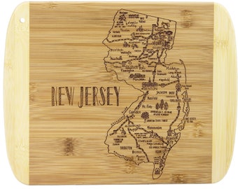 New Jersey Landmark and State Destination Cheese Cutting Board Makes a Unique Housewarming or Wedding Gift