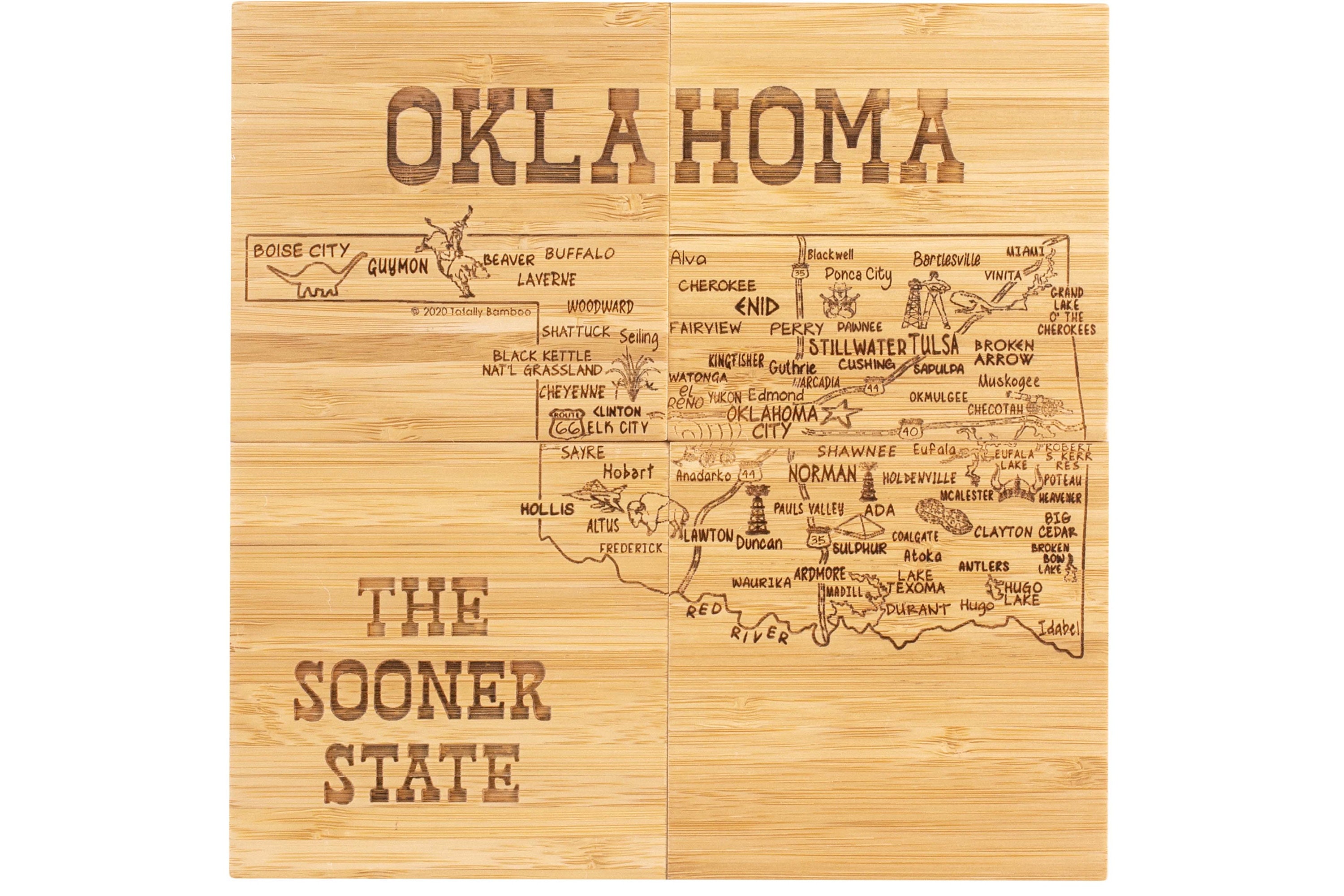 Set Out For As A Destination Crossword Clue Oklahoma Landmark and State Destination Puzzle Coaster Set 4 | Etsy
