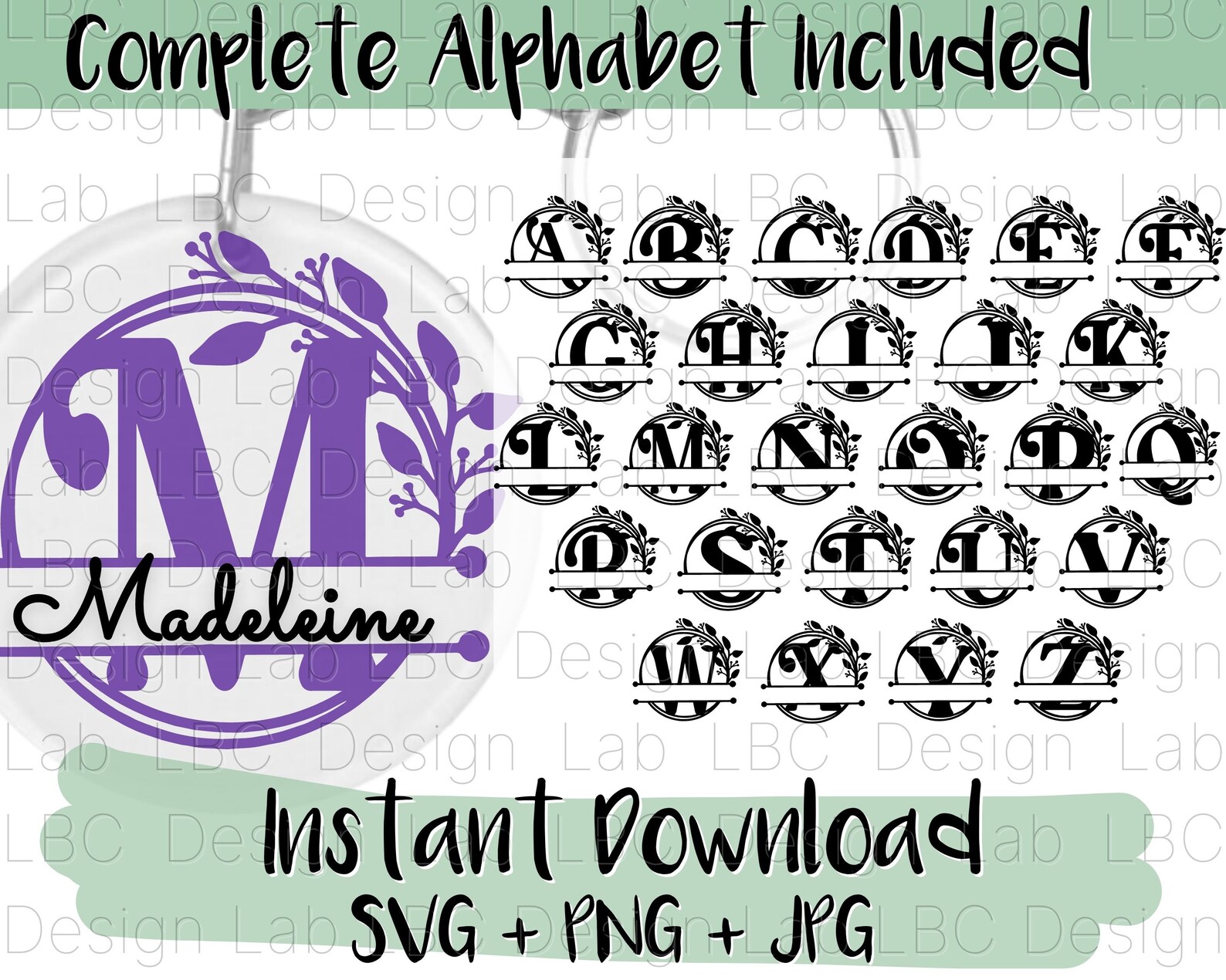 Download Monogram SVG Bundle Acrylic Keychain SVG Bundle Letter | Etsy