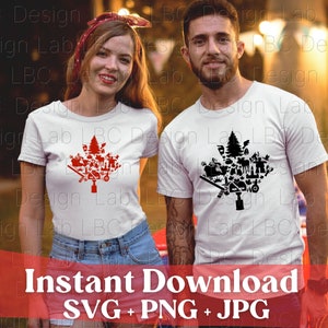Canada Svg, meilleures ventes, feuille d'érable SVG, lot de la fête du Canada, drapeau Canada Png, conception de t-shirts feuille d'érable, Art Svg Canada