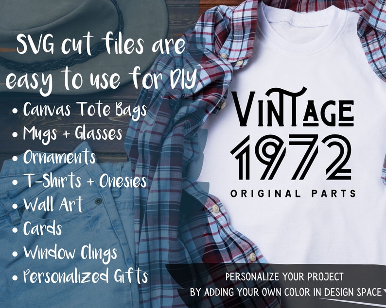 Download 1972 Svg 49 Years Old Vintage Birthday Shirt Svg Original Parts Diy Birthday Gift Funny Birthday Svg 49th Birthday Svg Clip Art Art Collectibles Kromasol Com