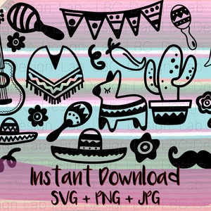 Cinco de Mayo Svg, Fiesta Clipart, Mexicaanse Clipart, Sombrero Svg, Fiesta Svg, Bestsellers, Best verkopende kunst