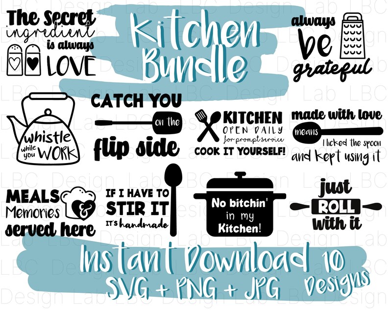 10 Lustige Küchen zitate SVG Bundle Küchen Sprüche Landhaus Etsy