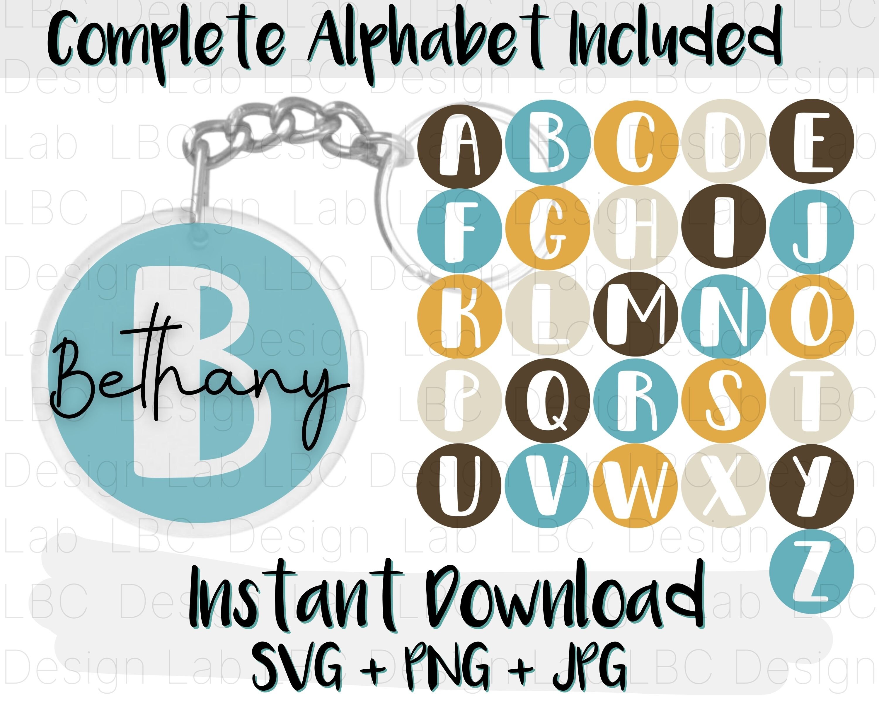 Download Acrylic Keychain SVG Bundle Monogram SVG Letter Keychain | Etsy