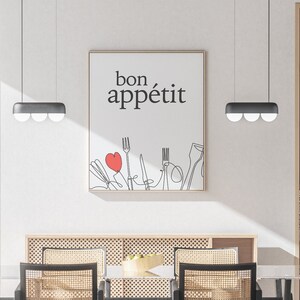 Bon Appétit Printable Poster - Wall Art - Kitchen Poster - Dining Room - Wall Decor - Digital Art - Wall Art