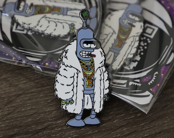 Futurama Set Of 6 Button Pins 1 Inch Bender Fry Slurm Can Planet Express Lela 