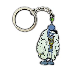 Rich Bender Keychain for Futurama Fans Gift For Keys Holder