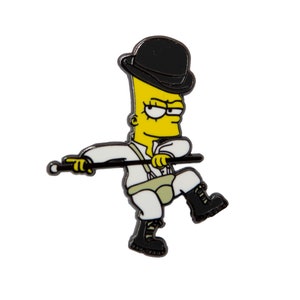 Könnte beinhalten: Eine gelbe Comicfigur, die einen schwarzen Bowlerhut und eine weiße Hose trägt, einen schwarzen Stock hält und einen schelmischen Gesichtsausdruck hat.