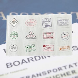 Travel Passport Stamp Sticker | Wanderlust Sticker for Laptop, Journal, Water Bottle | World Traveler Aesthetic Vinyl Decal