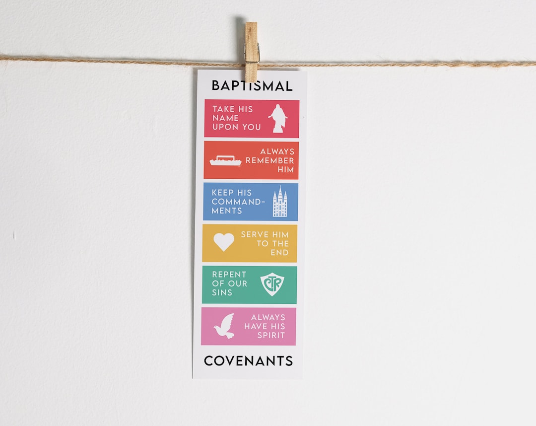 Printable LDS Baptism Bookmark {digital Download} | Lds Baptism Gift ...