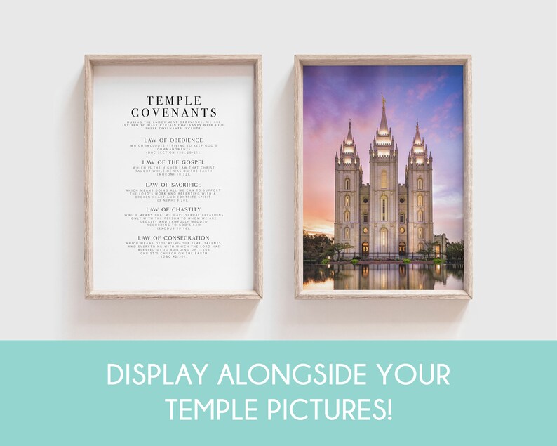 LDS Temple Covenants Printable LDS Temple Poster LDS - Etsy