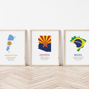 Bandeira feita sob encomenda da missão de LDS de <br> Entrega Rápida? Presente da Missão SUD | Despedida da Missão SUD | Missão de regresso a casa | presente missionário SUD | download digital