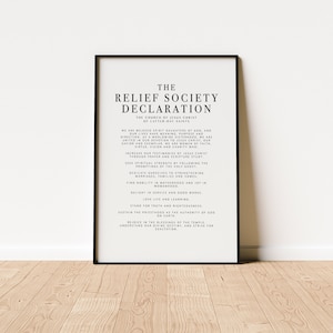 LDS Relief Society Declaration Printable | LDS Relief Society Poster ...
