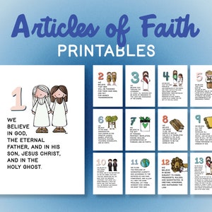 Geloofsartikelen printables | Zes maten | LDS primaire printables | Geloofsartikelen Les | geloofsartikelen posters | digitaal downloaden