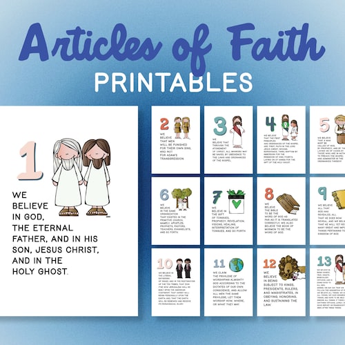Articles of Faith Printable Posters - Etsy