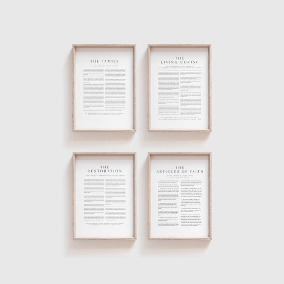LDS Proclamation Bundle: Family, Christ, Restoration, & Articles of Faith Prints (Digital Download)