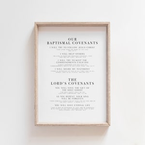 LDS Baptism Covenants Printable | LDS Baptism Poster | LDS Baptism Prep | lds eight poster | lds missionary gift | lds covenant