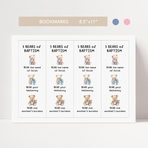 Baptism Bears Printable