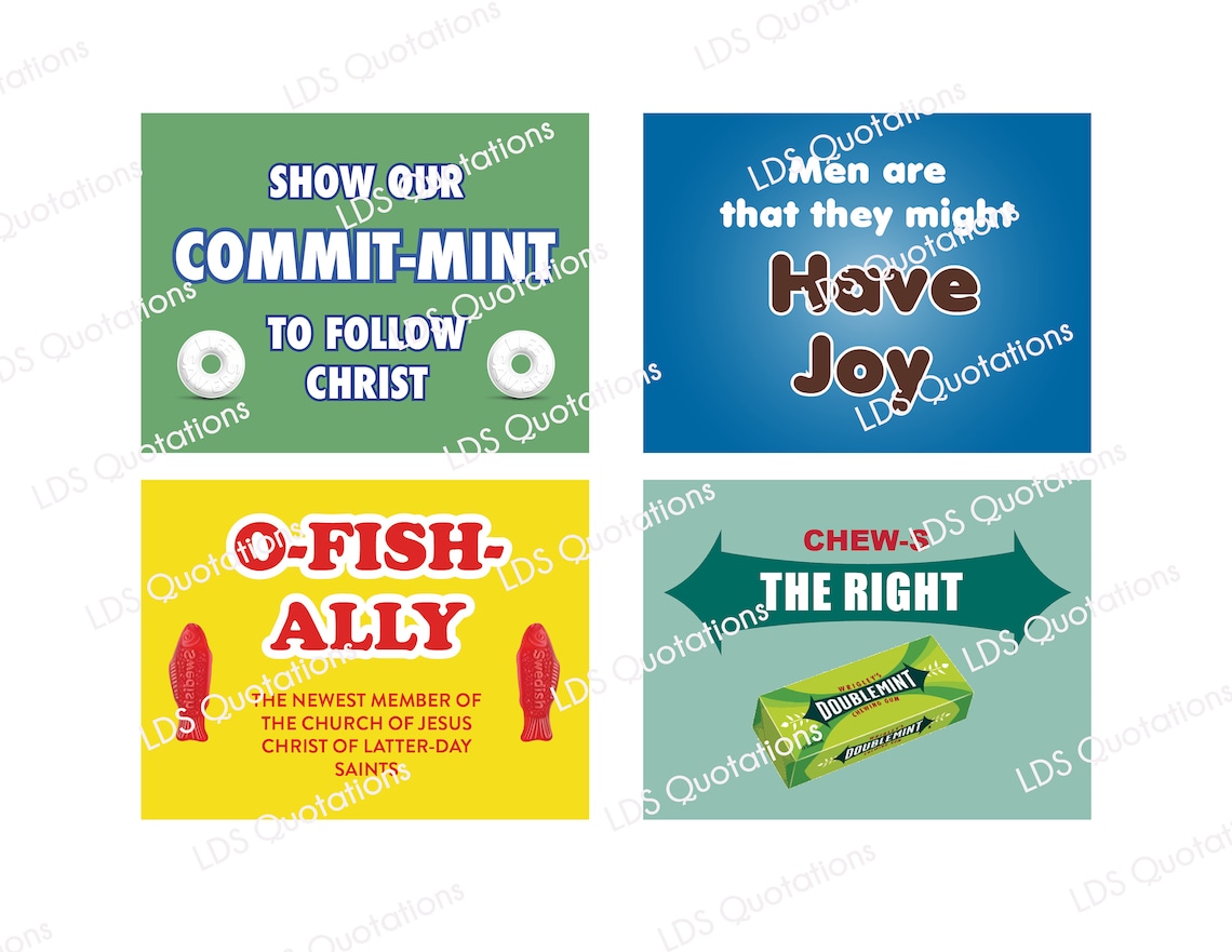 16 LDS Baptism Candy Printables Treat Printables LDS | Etsy