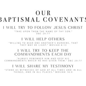 LDS Baptism Covenants Printable LDS Baptism Poster LDS Baptism Prep Lds ...