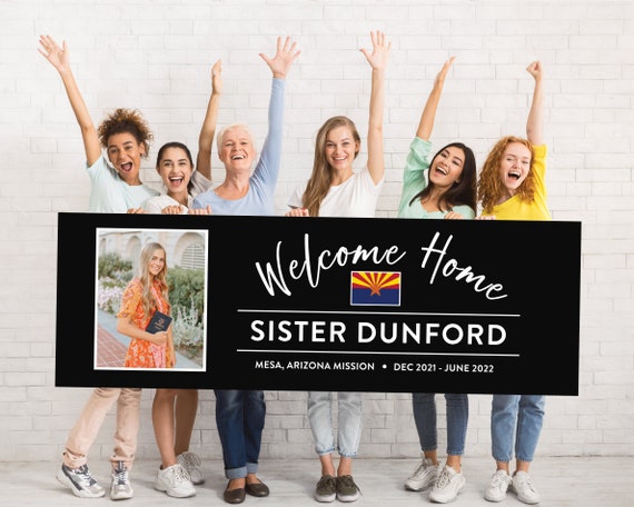 Customizable LDS Missionary Homecoming Banner: Vinyl Welcome Home Sign (with Digital Download Option)