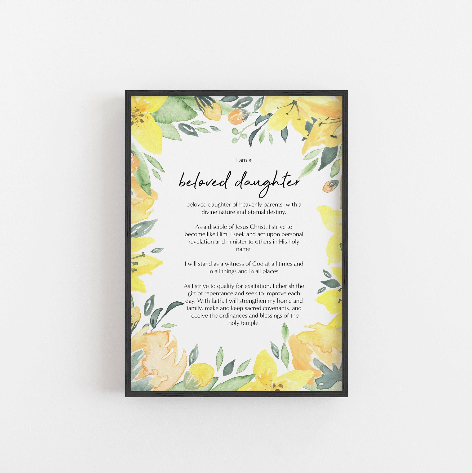 Printable LDS Young Women Theme Print Digital Download | Etsy