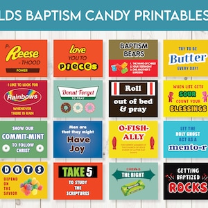 16 LDS Baptism Candy Printables | Treat Printables | LDS Baptism | LDS Baptism Gift