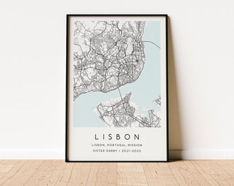 Custom LDS Mission Map Square Digital Download | LDS Mission Gift | LDS Missionary Farewell | Mission Homecoming | Mission Print