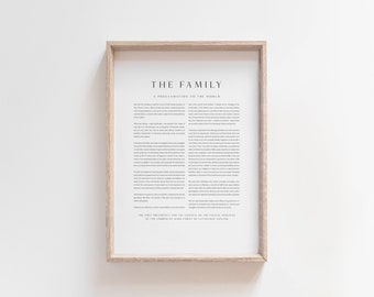 Impressão da Proclamação da Família: Arte de Parede SUD (Download Digital)