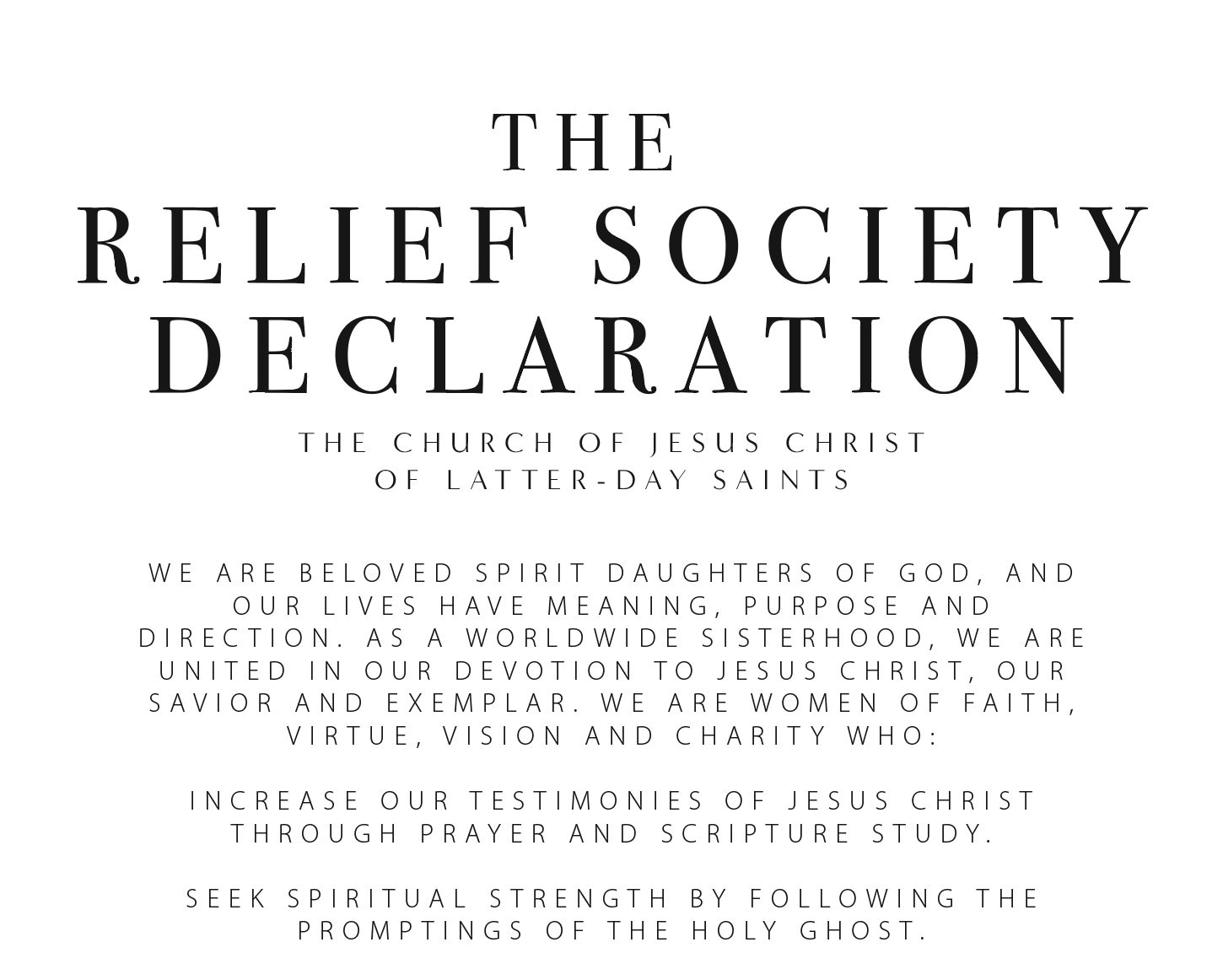 Relief Society Declaration Printable Poster (digital Download) - Etsy