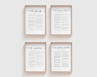 LDS Proclamation Bundle: Family, Living Christ, Restoration, & Articles of Faith Prints (Digital Download)
