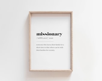 Missionary Definition Print | LDS Missionary Poster | LDS Mission Gift | LDS Called to Serve | Five Sizes | Digital Download