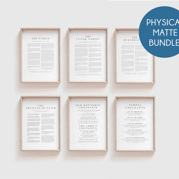 Physical Print LDS Proclamation Bundle | Premium Matte Poster | Living Christ | Family Proclamation | Restoration | Articles of Faith