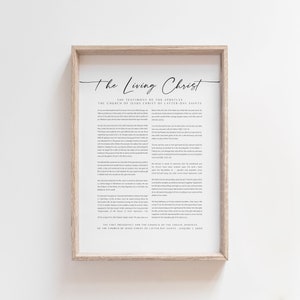 The Living Christ Cursive | Five Sizes | Digital Download | lds proclamation | lds poster | lds gift | lds jesus christ | lds christ