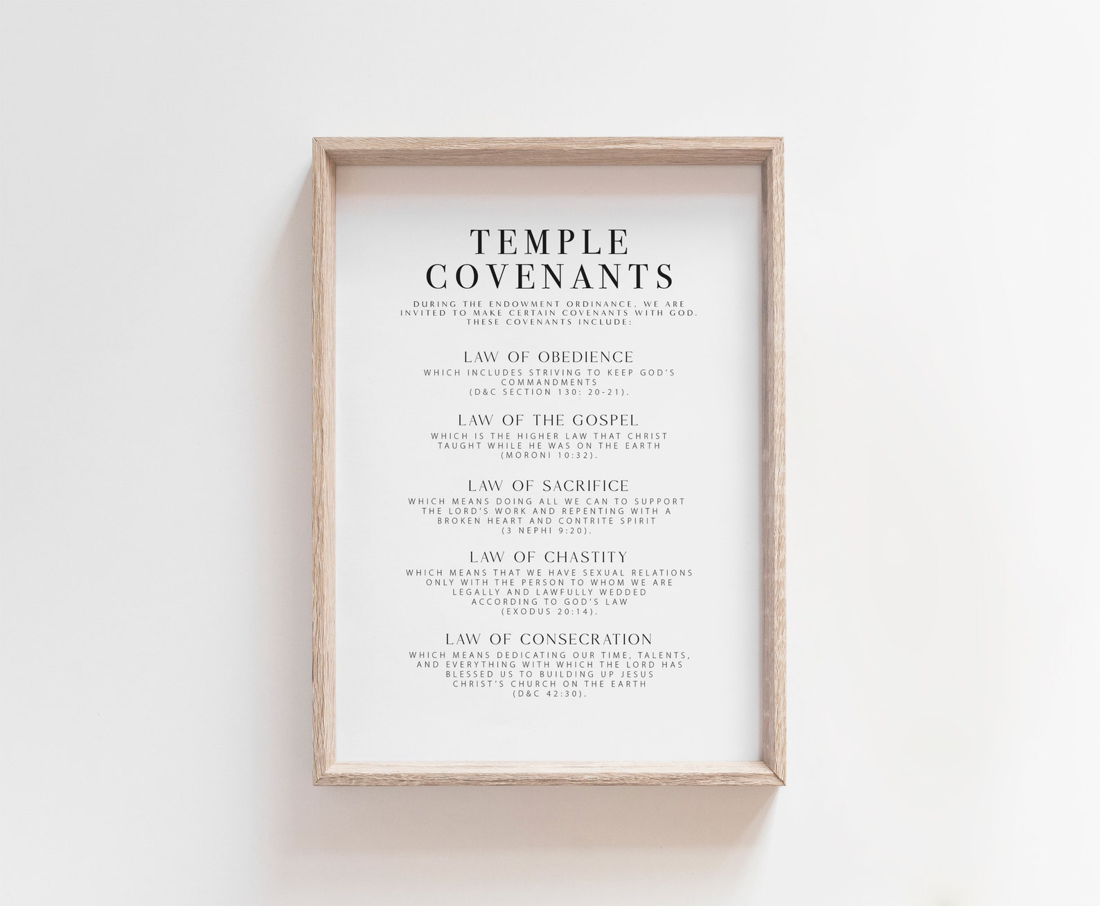 LDS Temple Covenants Printable LDS Temple Poster LDS - Etsy