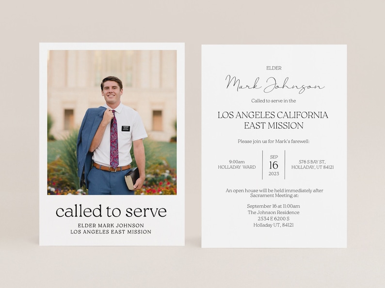 EDITABLE 5x7 LDS Missionary Announcement Printable Etsy