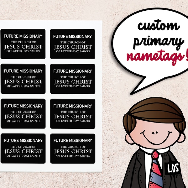 Future Missionary Custom Nametag Printable | LDS Missionary | lds primary mission | lds elder nametag | lds sister nametag | Corjl | Custom