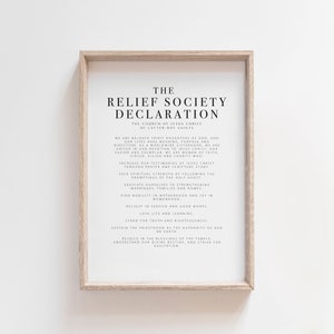 LDS Relief Society Declaration Printable | LDS Relief Society Poster | LDS Young Womens | lds relief society print