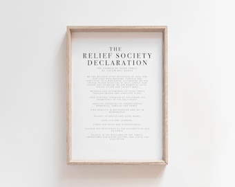 Relief Society Declaration Printable Poster (Digital Download)