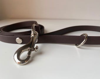 Thin Brown Waterproof Dog Lead | Personalised | Lightweight Leash |