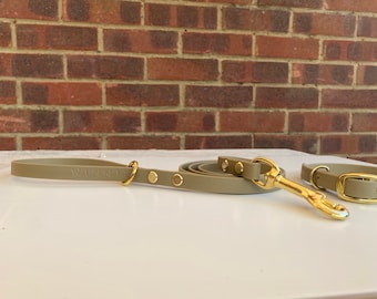 Thin Beige Waterproof Lead | Lightweight Leash | Personalised