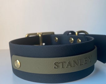 Wide Waterproof Dog Collar | Personalised 38mm Biothane