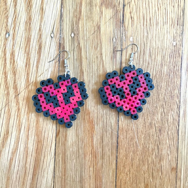 Hardcore Heart Minecraft Earrings