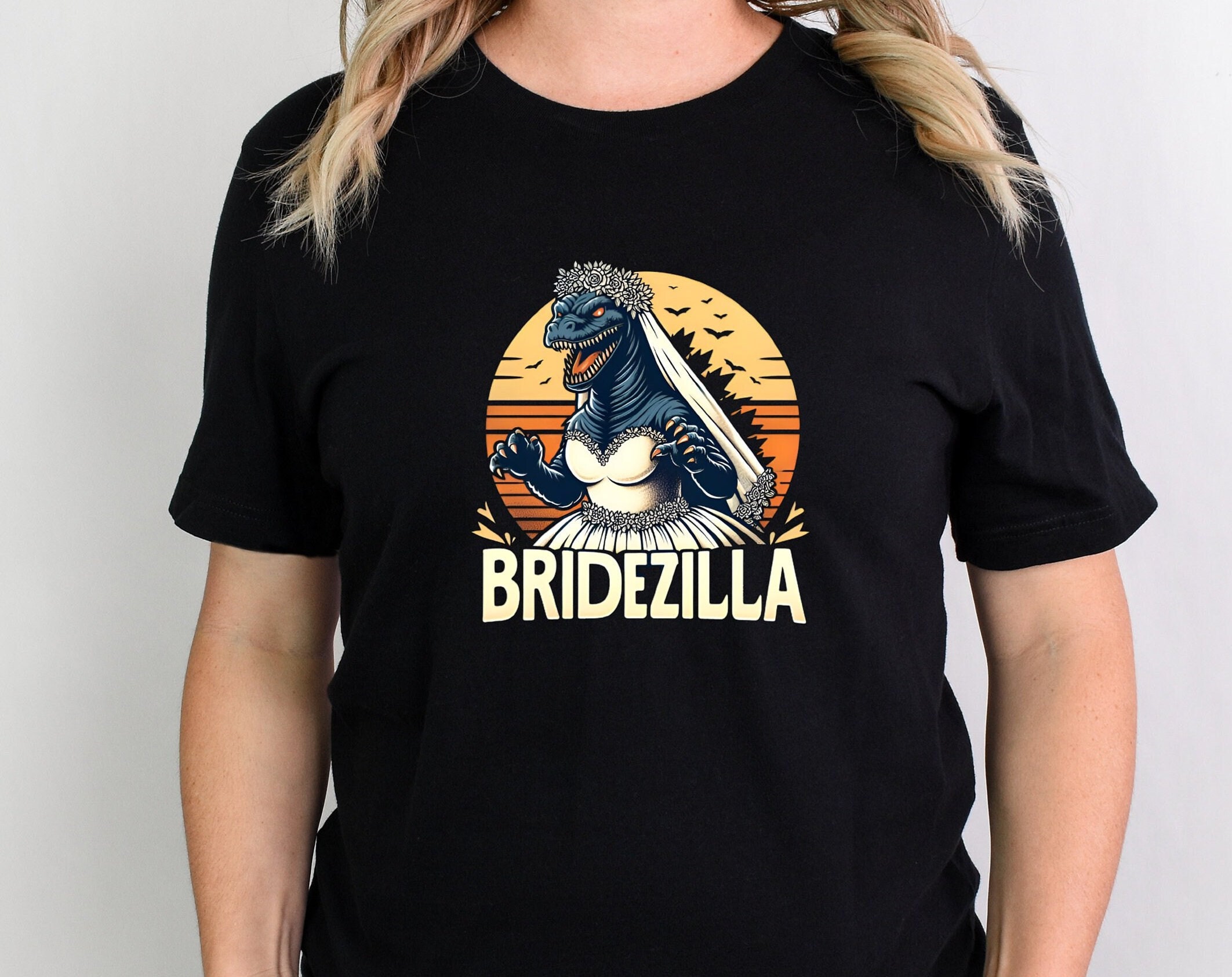 Bridezilla Vintage Sunset T-shirt, Funny Joke Monster Tee