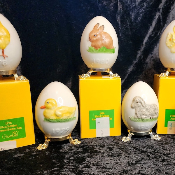 1978 - 2006 Goebel Annual Easter Eggs- Collectible Ltd. Edition Eggs IN BOX!