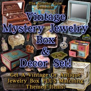 Vintage Mystery Schmuckschatulle & Dekorset - Lustige Themen + Authentische Einzelteile!