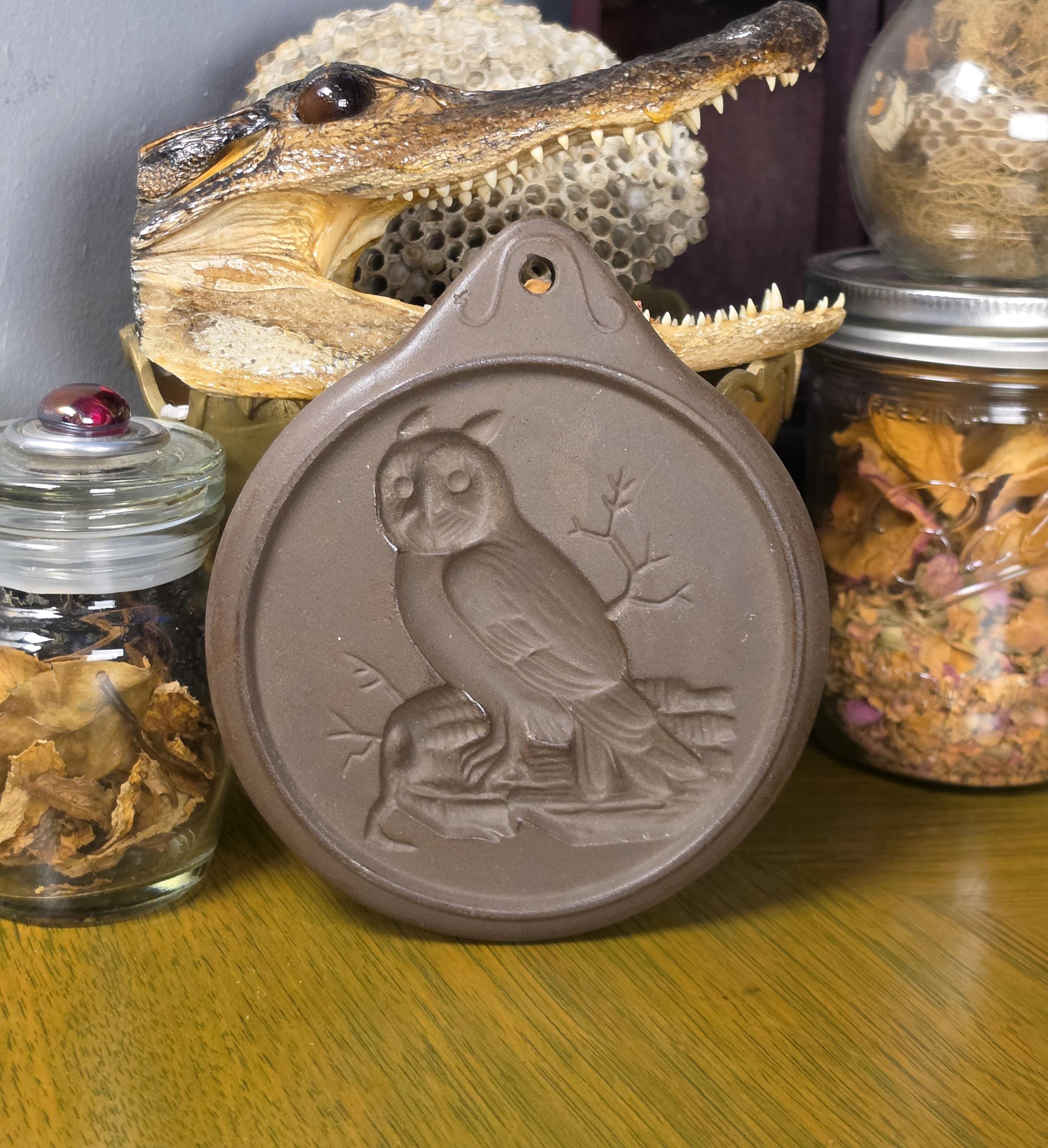 1970's Clay Owl Cookie Press by Alfred E. Knobler