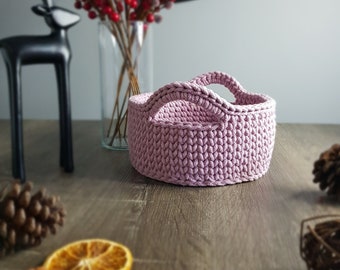 Crochet Basket Storage Basket Dusky Pink Crochet Handmade Home Décor Bathroom Bedroom Hallway Kids Room Living Room