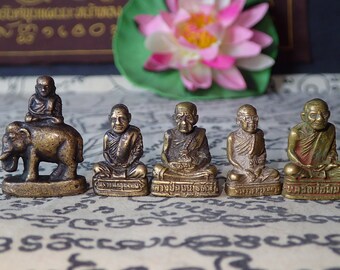 Monk Thai amulet / Lp Ngern Statue / Collectible Buddhism Talisman / LP Tuad / Small Buddha amulet / Charm Rare